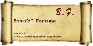 Boskó Fortuna névjegykártya